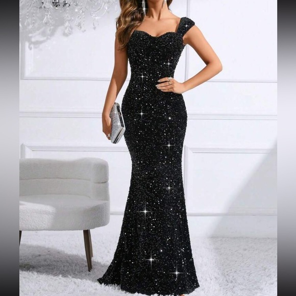 Luxe sweetheart neck mermaid hem party formal evening gown dress - Picture 2 of 7